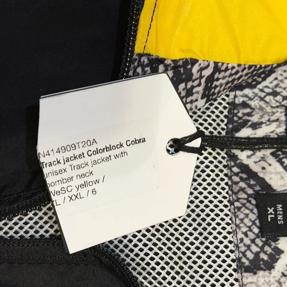 NWT WESC Black & Yellow Colorblock Snakeskin Retro Zip Up Track Jacket Size XL - Picture 10 of 14